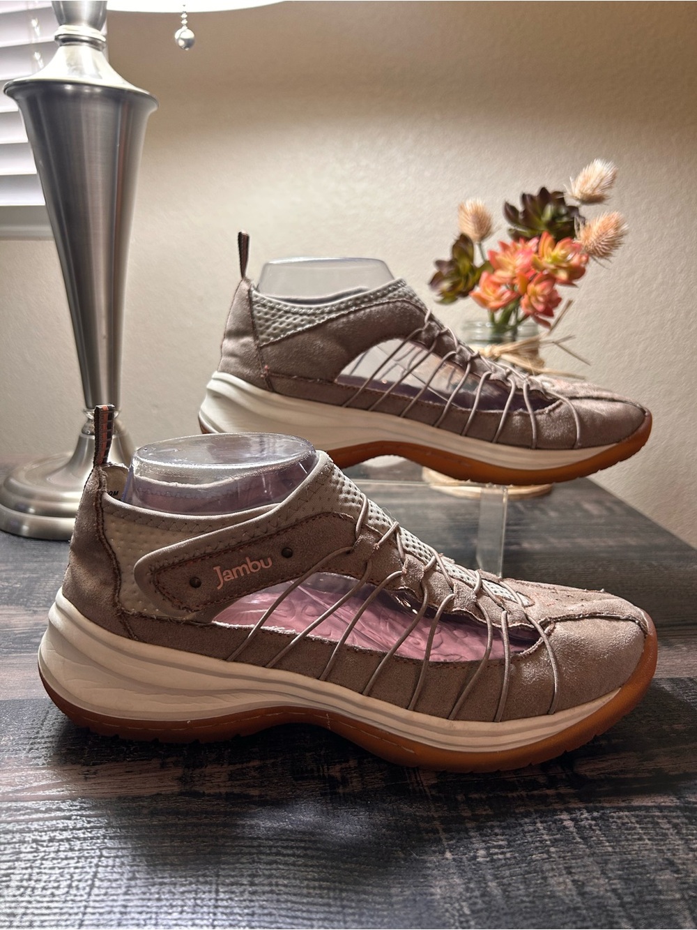 Jambu Women's Walking Shoes Comfort Athletic Free Spirit Taupe